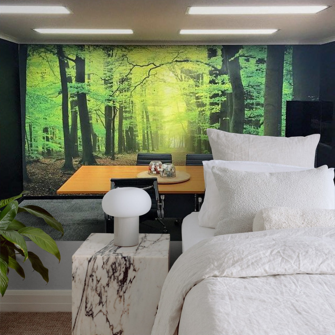 Forest Path Boardroom wallpaper in a bedroom - Pickawall