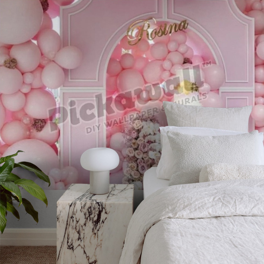 Crescent Floor Personalised wallpaper in a bedroom - Pickawall