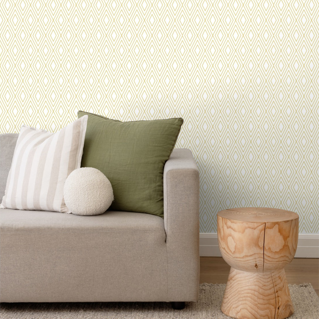 Gold Diamonds House Rules wallpaper in a living room - Pickawall