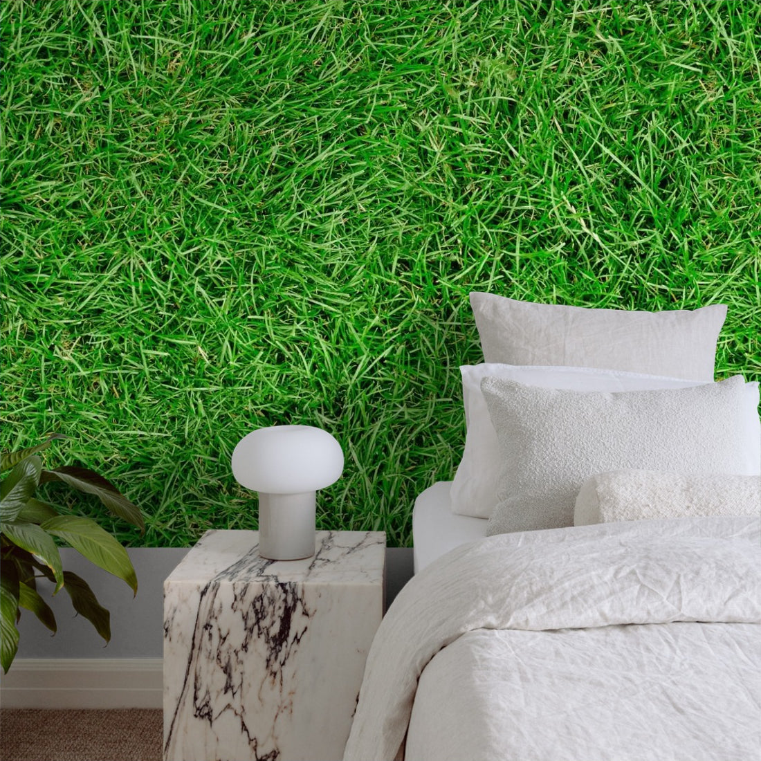 Grass Lawn wallpaper in a bedroom - Pickawall