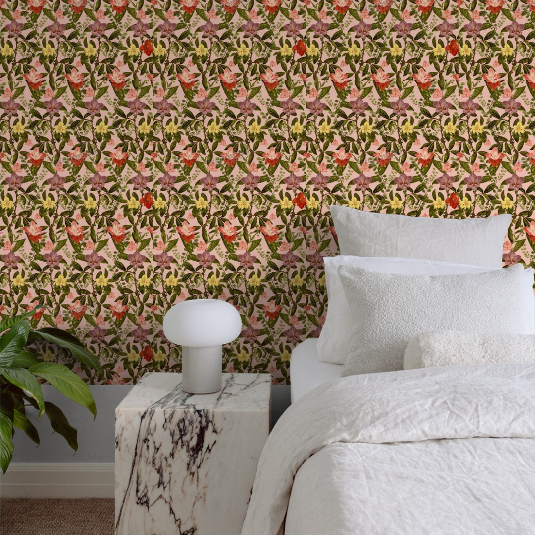 All About Flowers by Loren Shoemark wallpaper in a bedroom - Pickawall