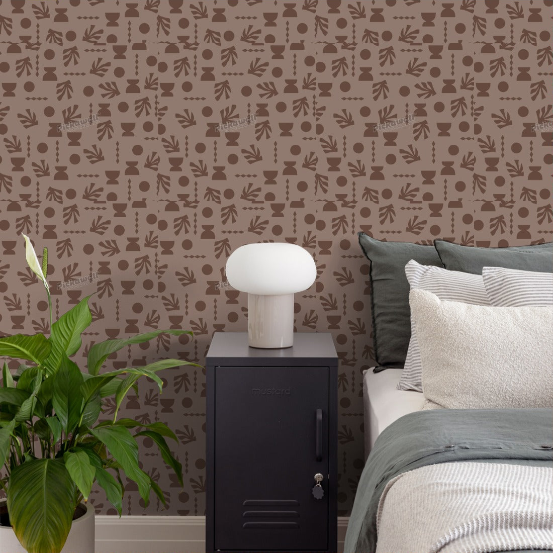 Celia Loves Shapes Shiraz Wallpaper wallpaper in a bedroom - Pickawall