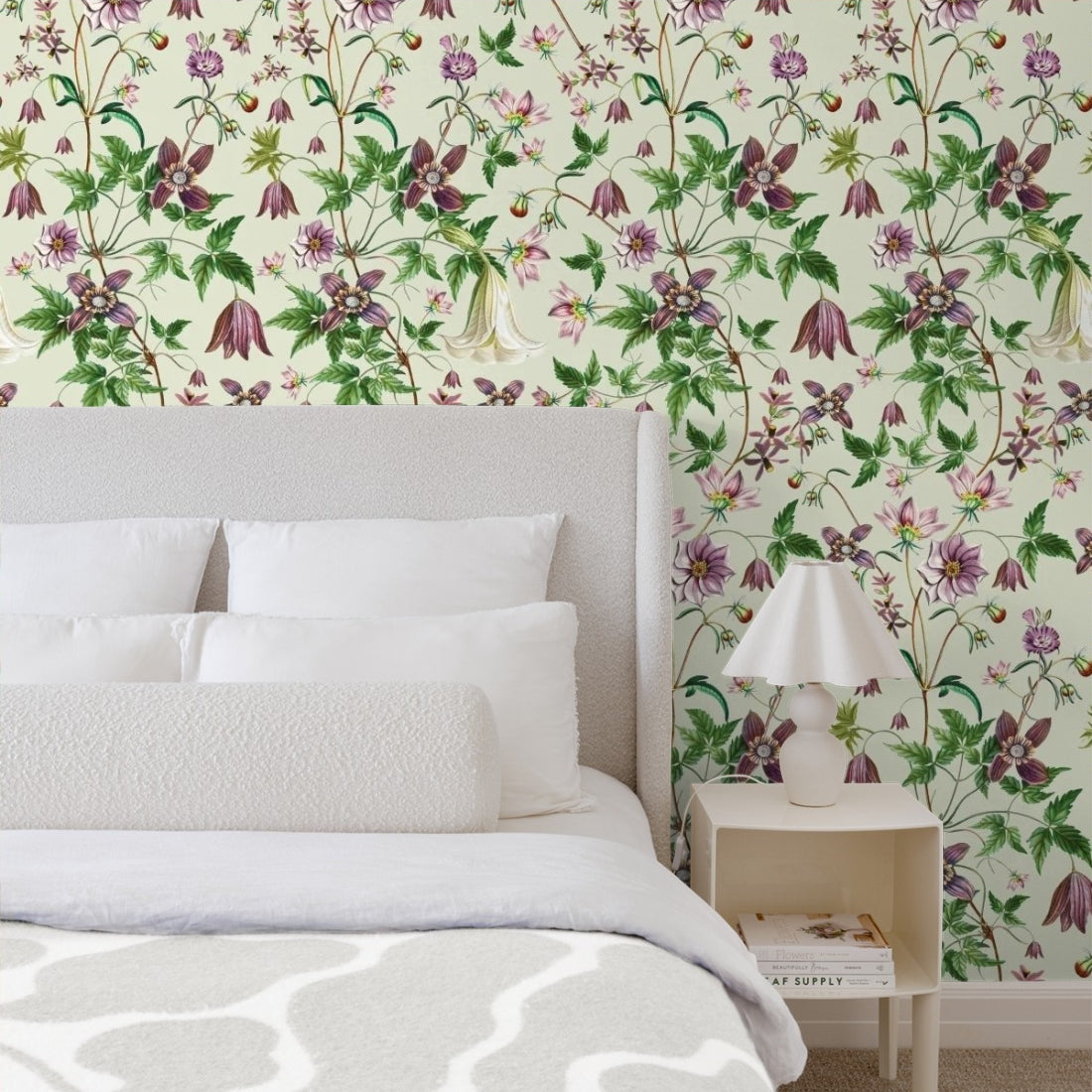 Violet Dream by Loren Shoemark wallpaper in a bedroom - Pickawall