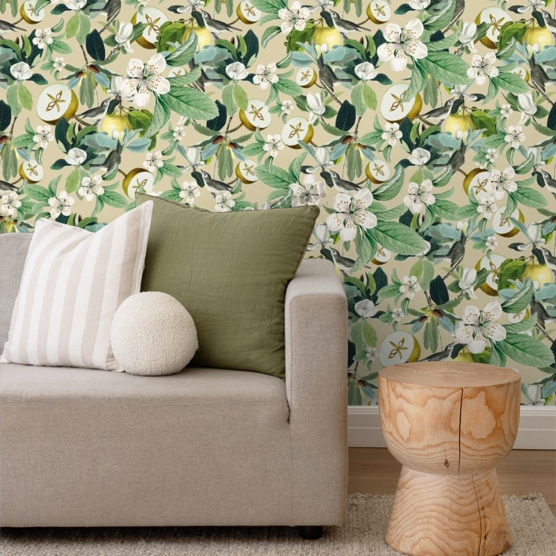 Citrus Blend by Loren Shoemark wallpaper in a living room - Pickawall