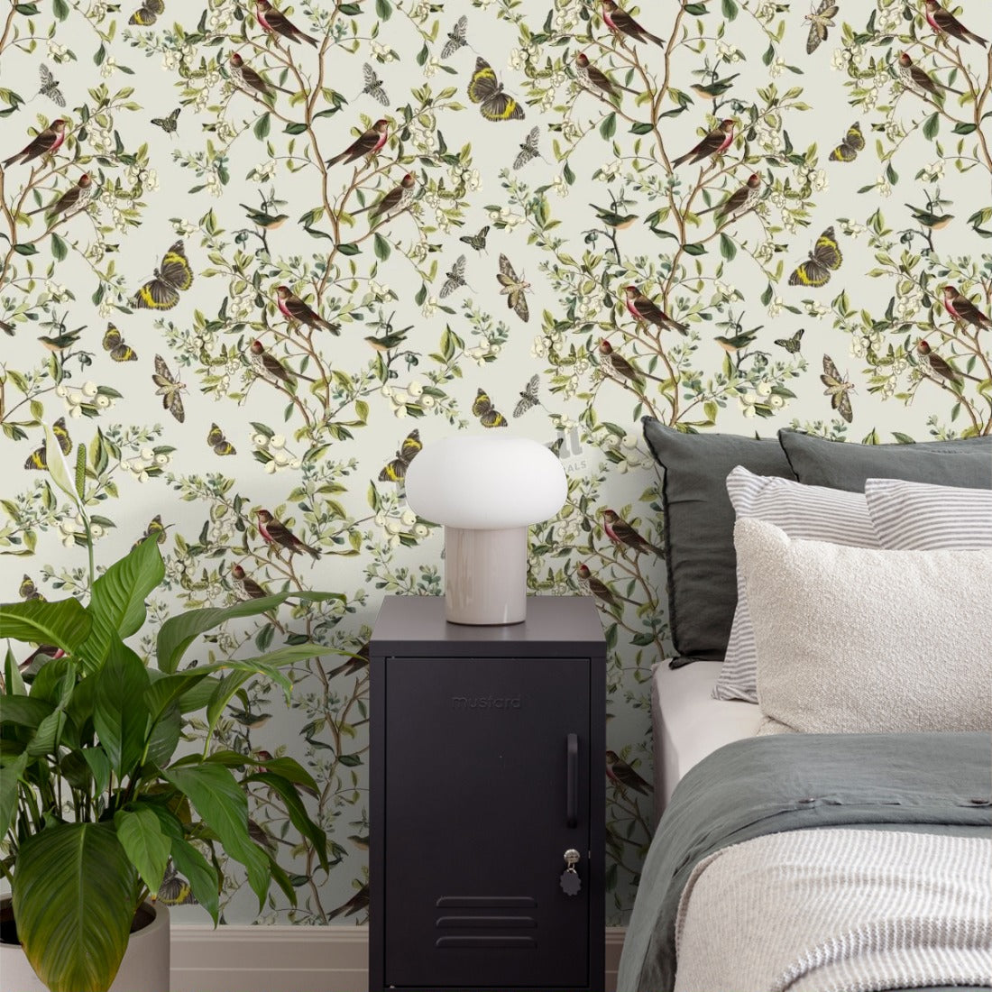 The Birds wallpaper in a bedroom - Pickawall