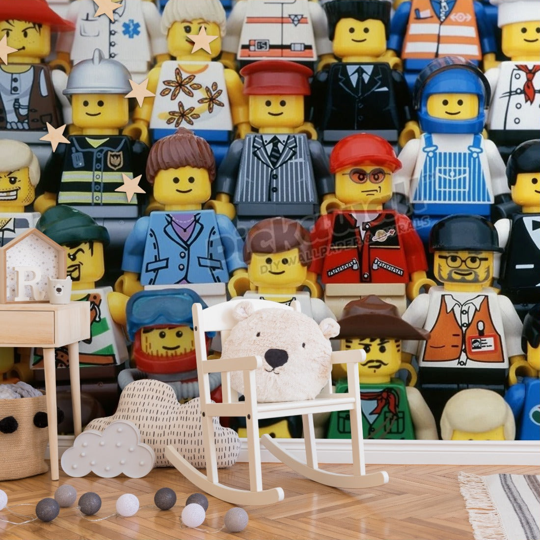 Lego Minifigures wallpaper in a nursery - Pickawall