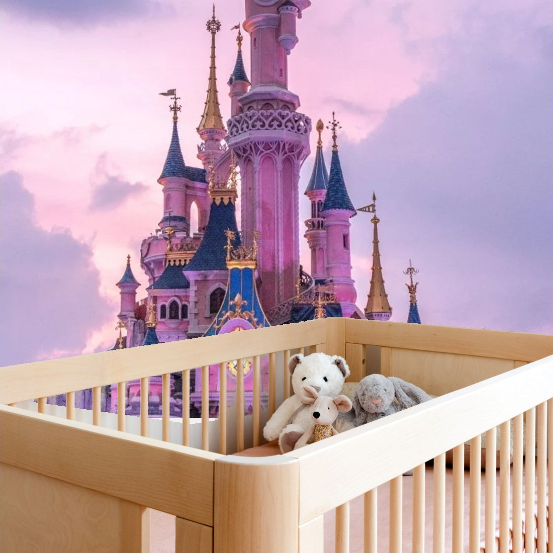 Euro Disney Castle wallpaper in a nursery - Pickawall
