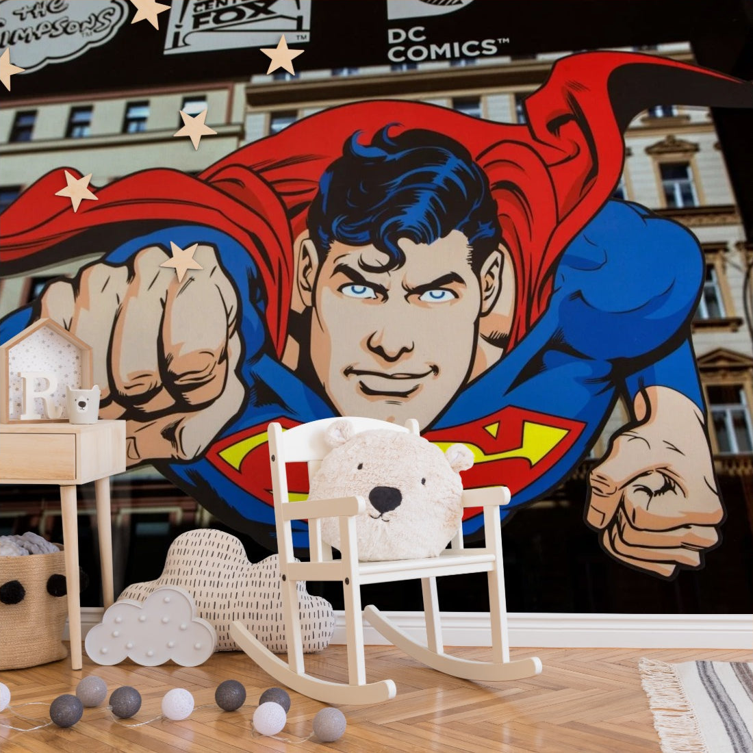 Superman Superhero wallpaper in a nursery - Pickawall