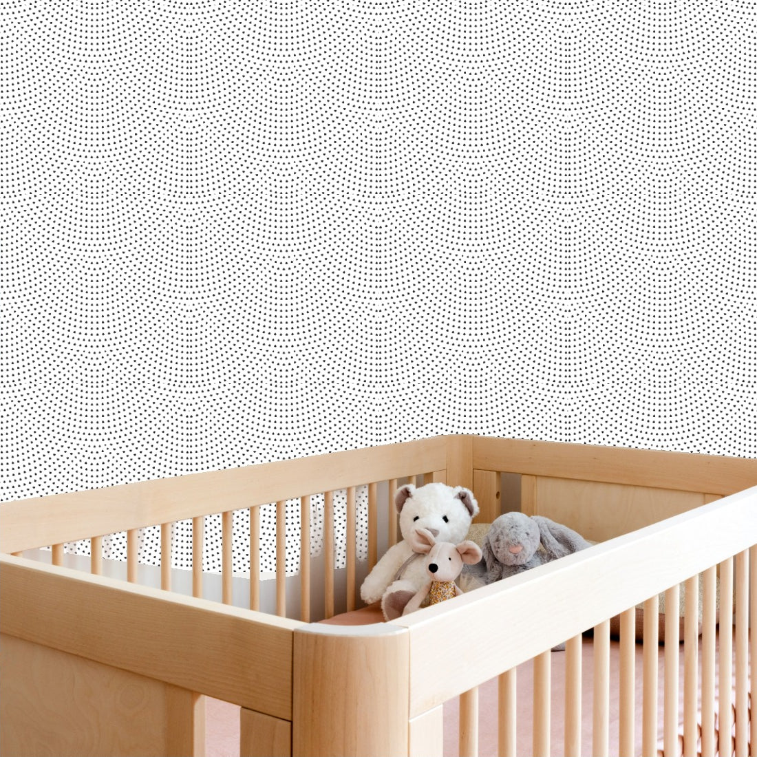 black drops-shaped background wallpaper in a nursery - Pickawall