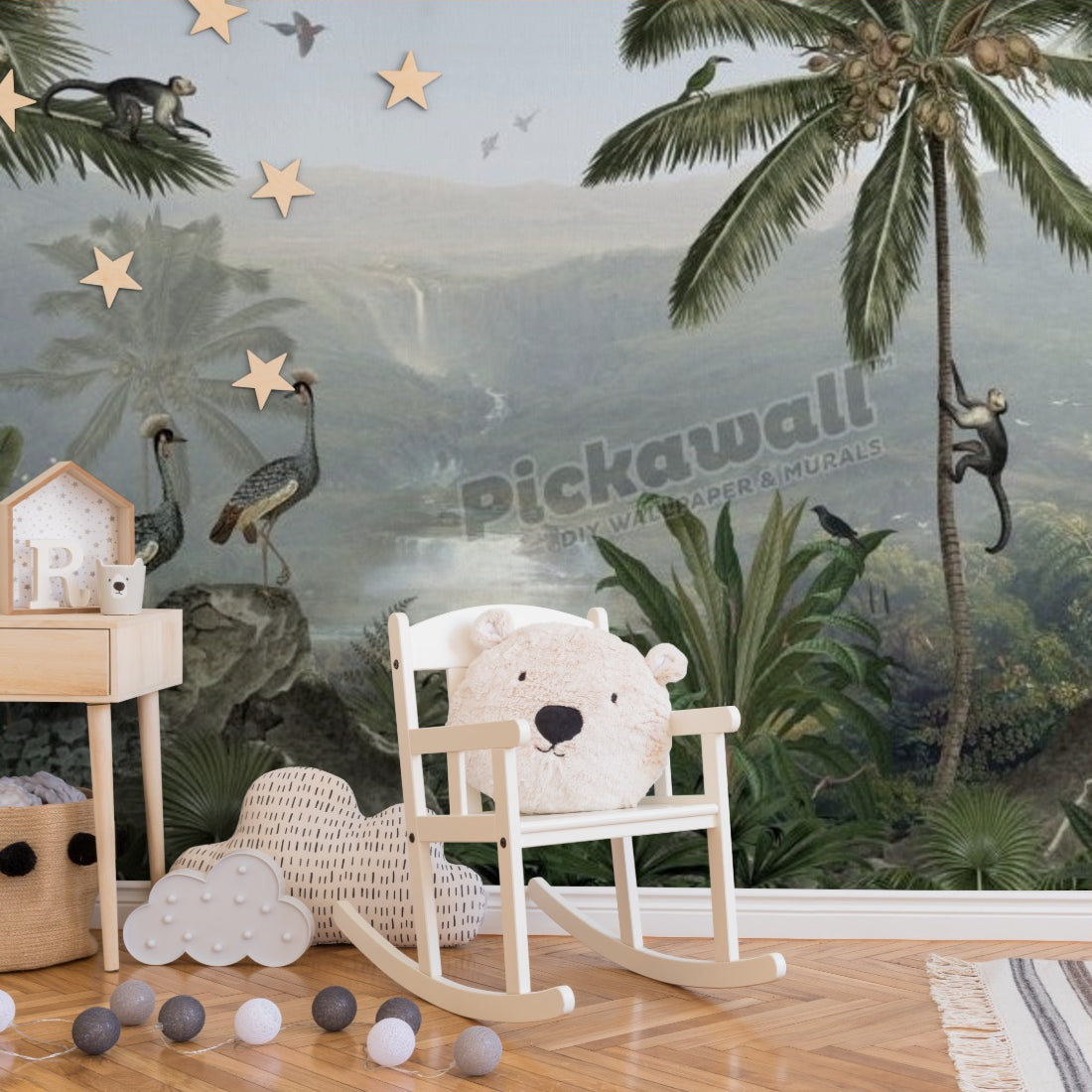 Monkey Sanctuary by Sir Edward wallpaper in a nursery - Pickawall