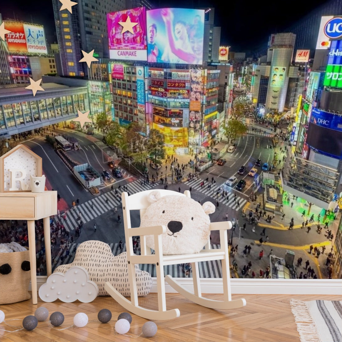 Shibuya Crossing, Tokyo, Japan wallpaper in a nursery - Pickawall