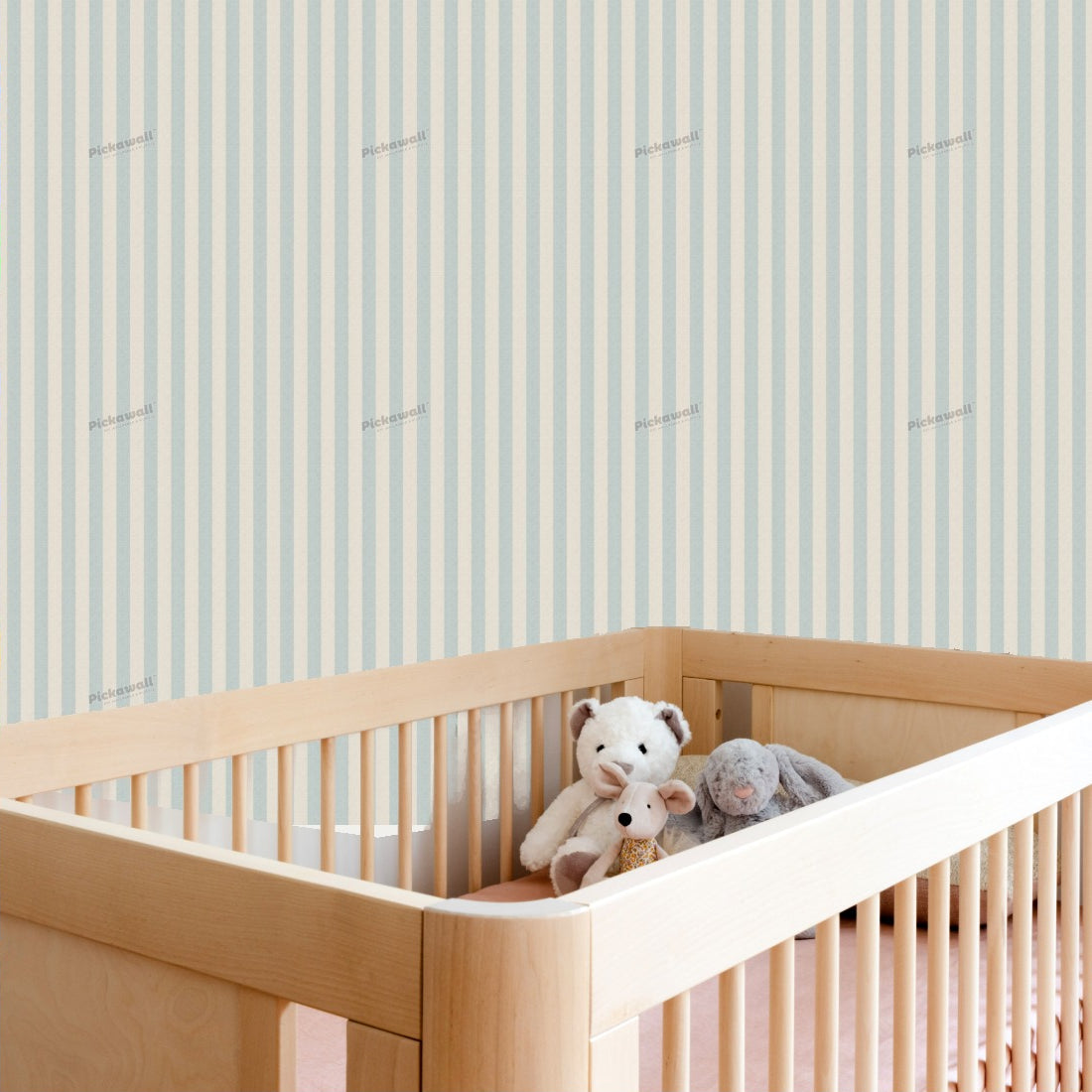 Linen Stripe wallpaper in a nursery - Pickawall