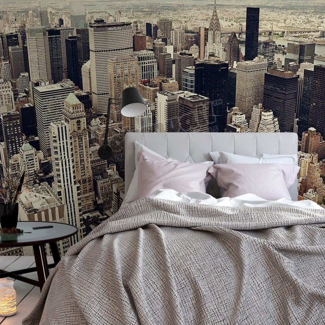 New York wallpaper in a bedroom - Pickawall