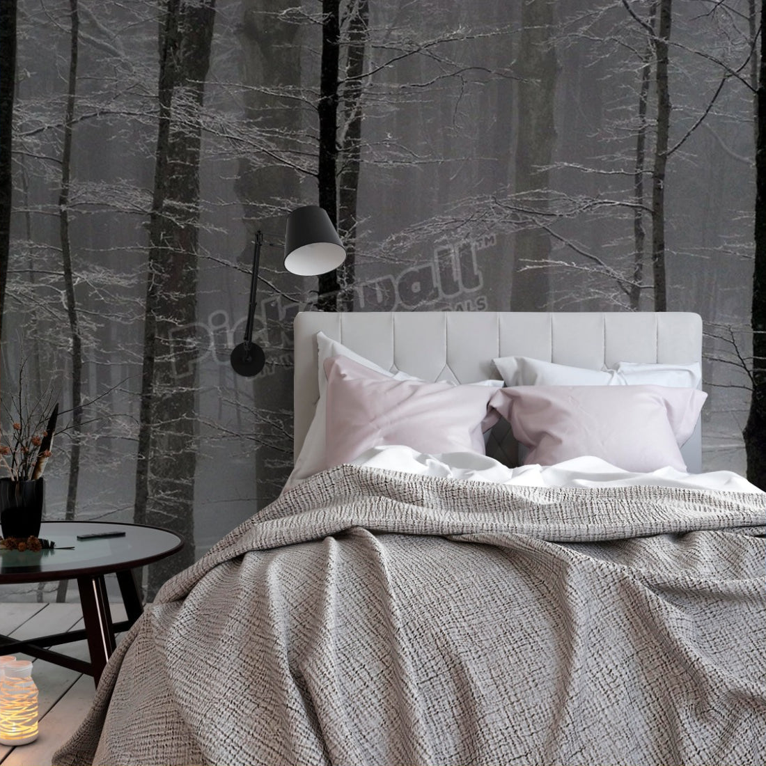 Luci magiche e misteriose nebbie wallpaper in a bedroom - Pickawall