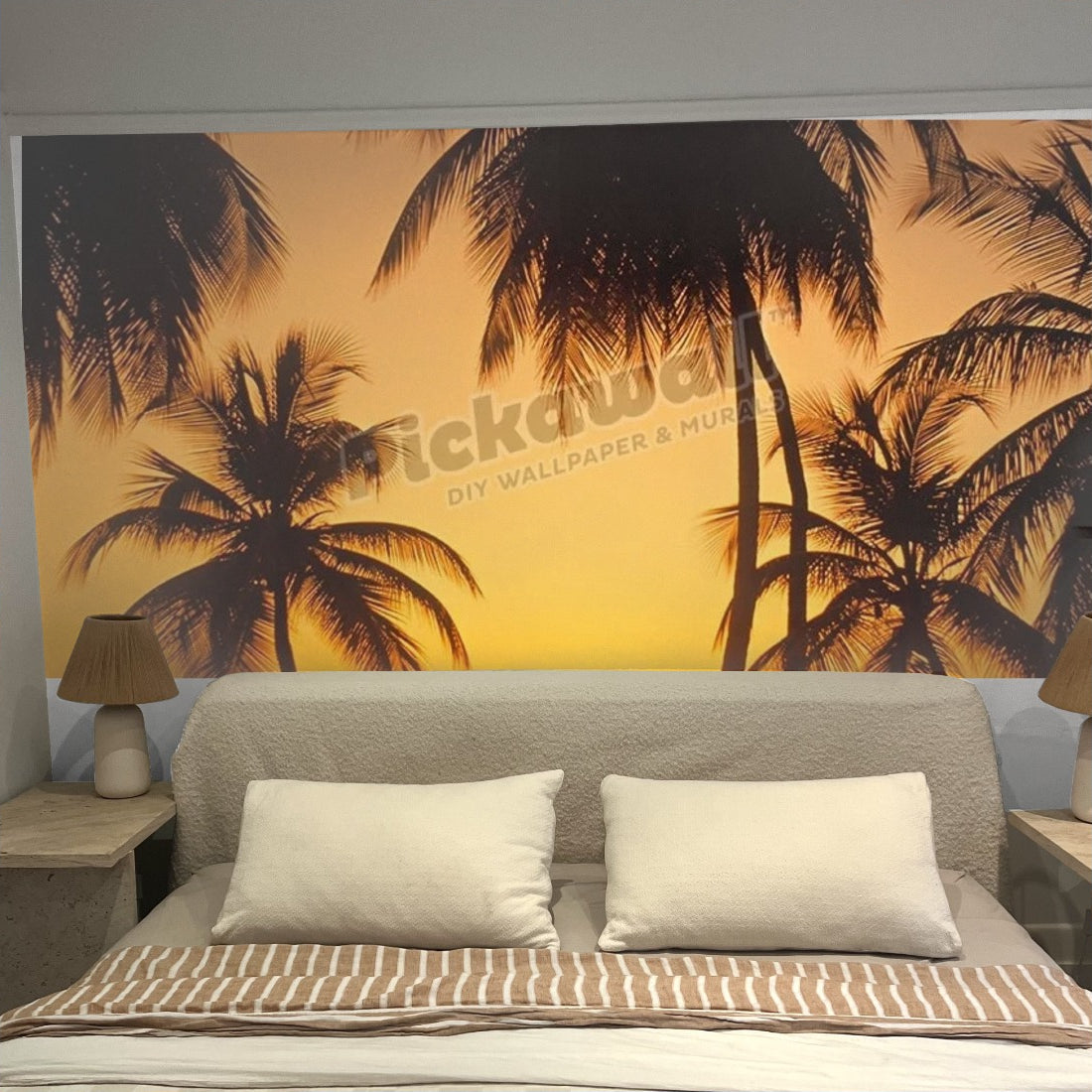Pigeon Point Tobago wallpaper in a bedroom - Pickawall