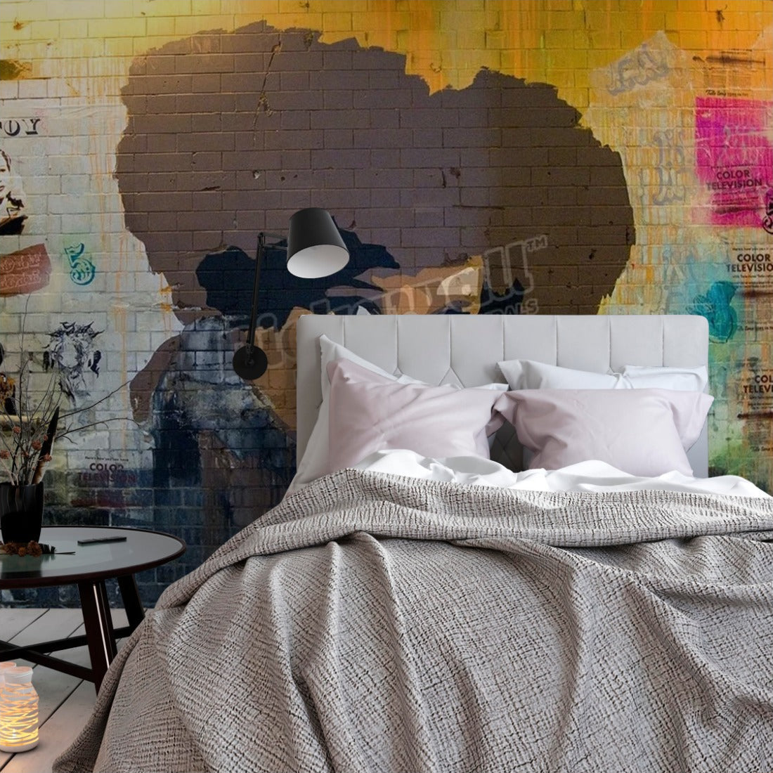 Color Television by BTOY, London wallpaper in a bedroom - Pickawall