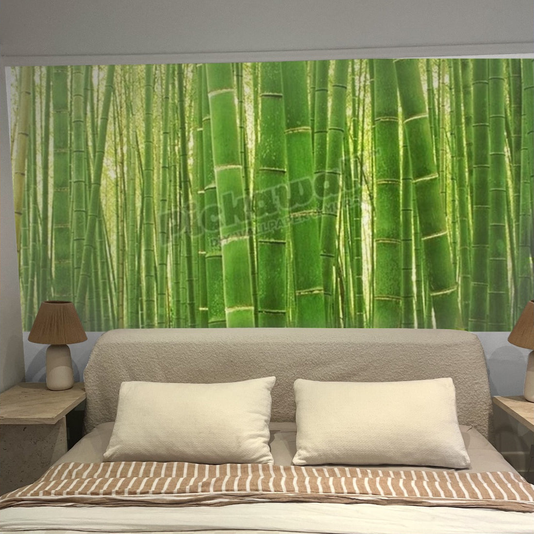 Bamboo forest at Sagano Arashiyama near Kyoto, Japan wallpaper in a bedroom - Pickawall