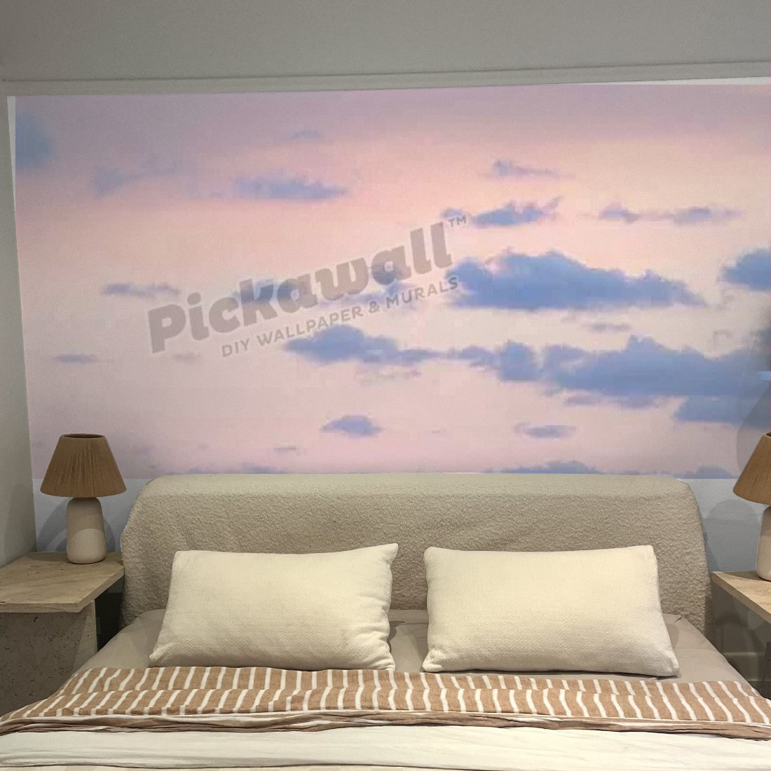 Clouds mist wallpaper in a bedroom - Pickawall