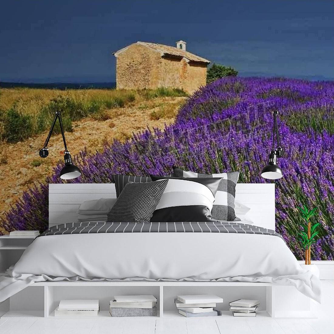 Entrevennes, Provence, France wallpaper in a bedroom - Pickawall