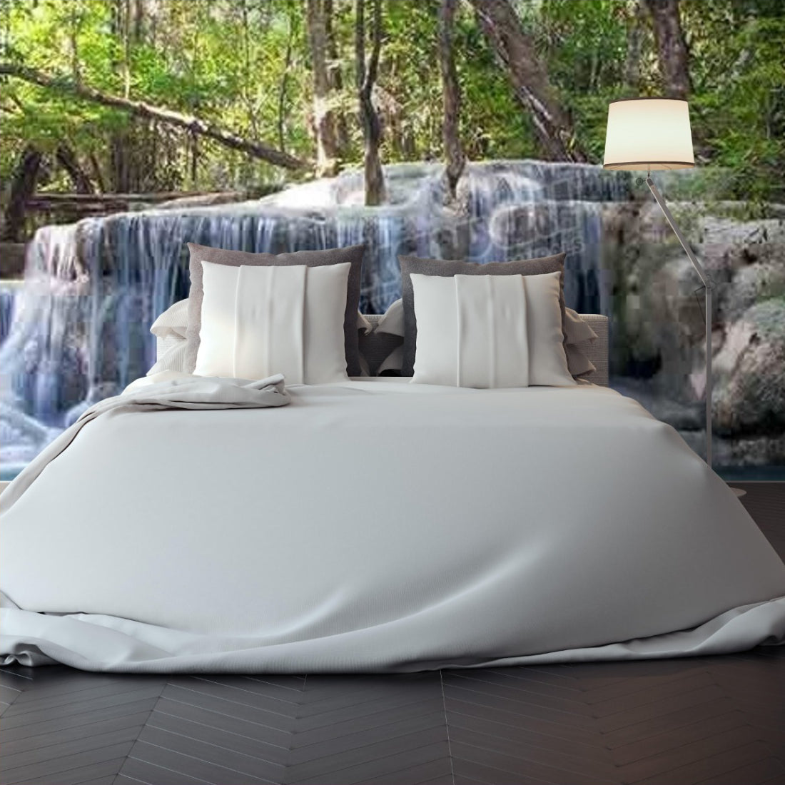 Erawan Falls at Erawan National Park, Thailand wallpaper in a bedroom - Pickawall