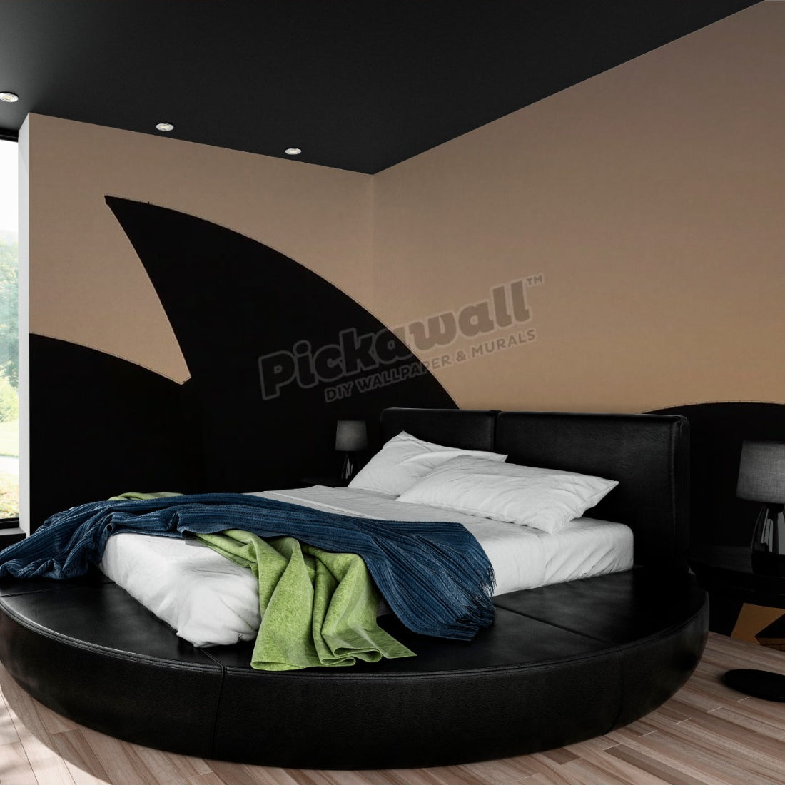 Sydney Opera Silhouette wallpaper in a bedroom - Pickawall