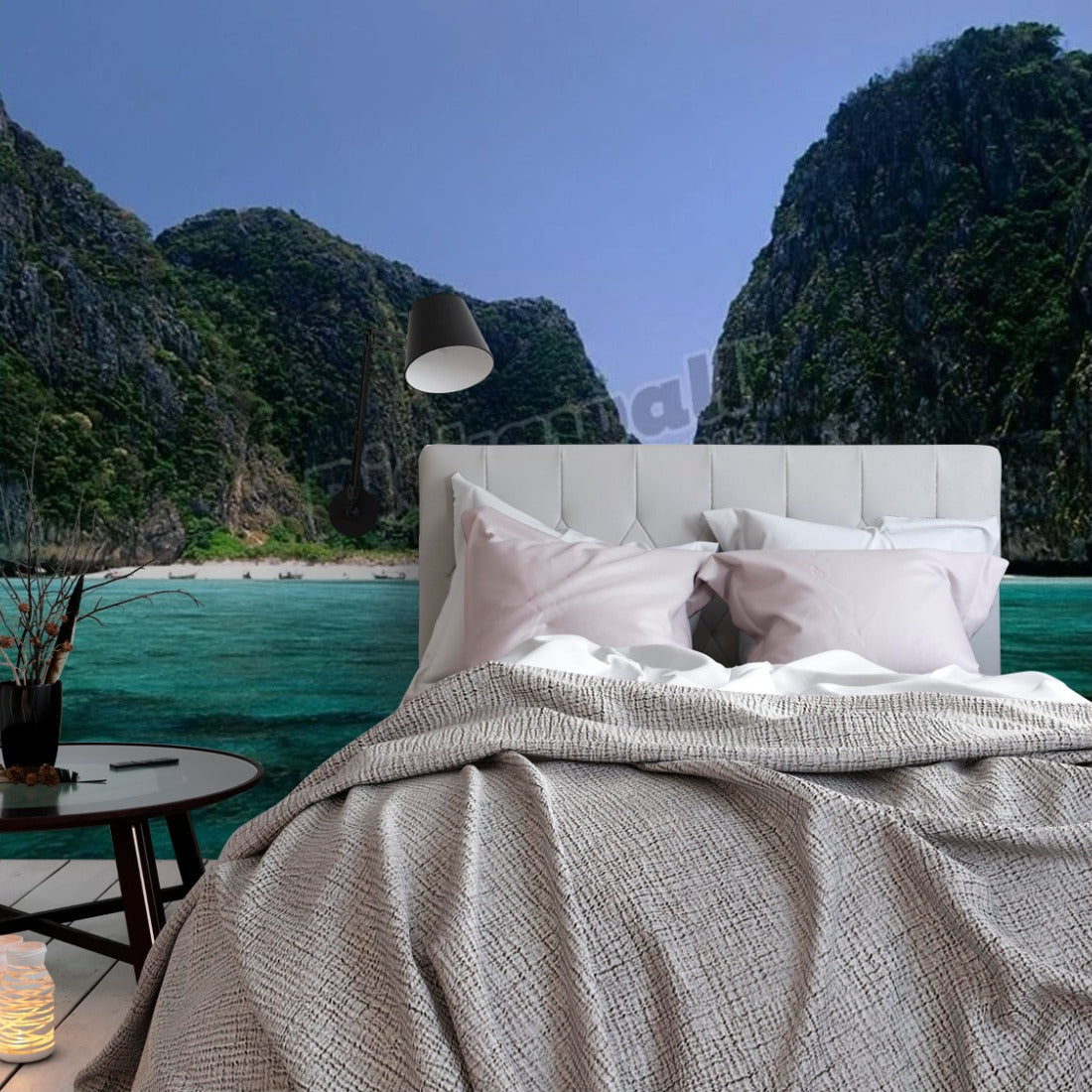 maya beach, thailand wallpaper in a bedroom - Pickawall