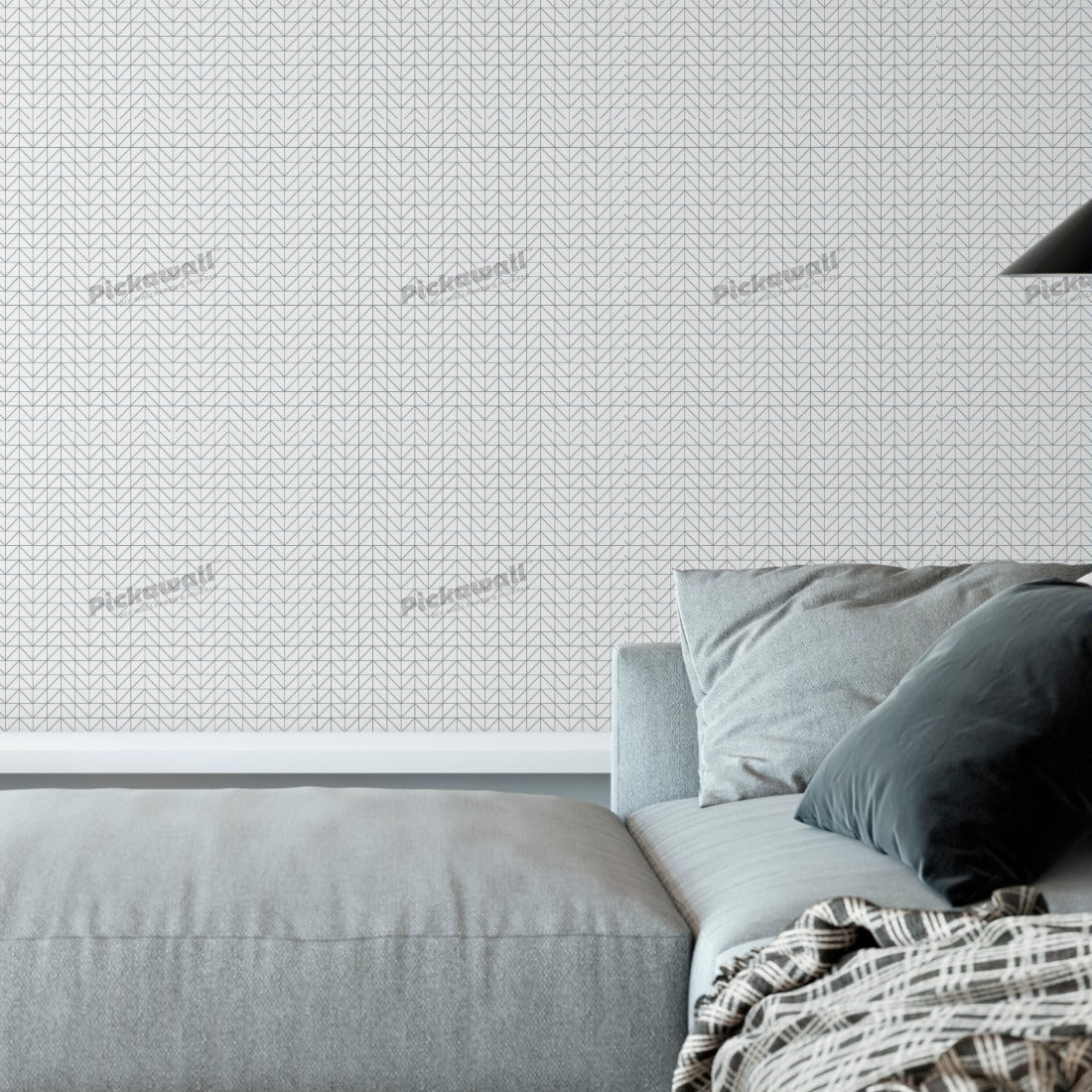 Geometric Triangle Pattern wallpaper in a living room - Pickawall