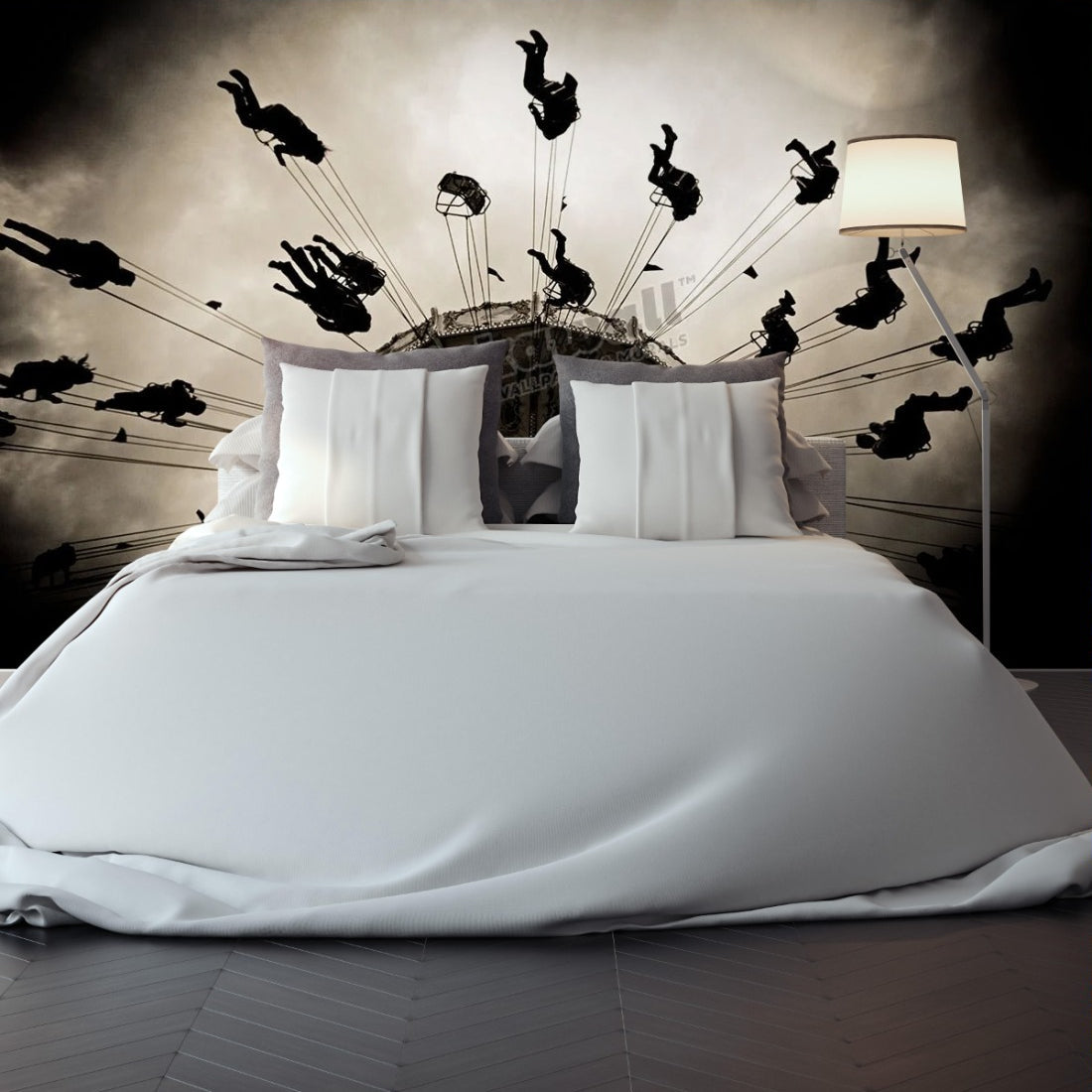 Black and White Photography - Swing wallpaper in a bedroom - Pickawall
