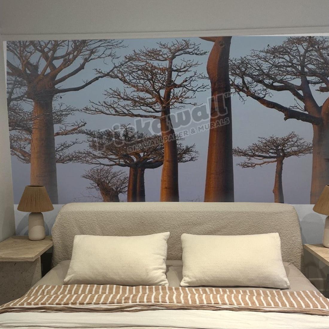Baobab trees, Madagascar wallpaper in a bedroom - Pickawall