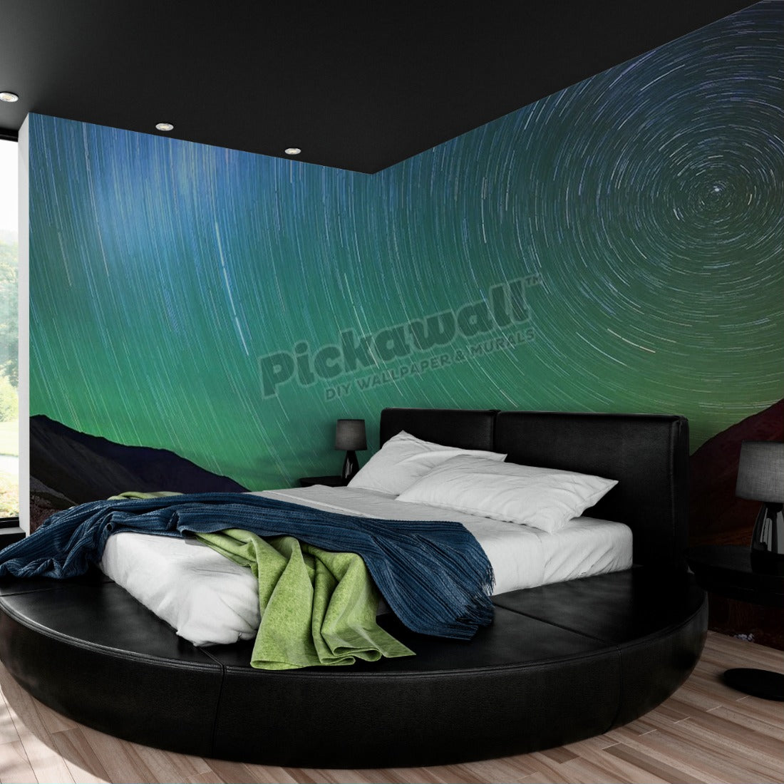 Land - Northern Lights wallpaper in a bedroom - Pickawall