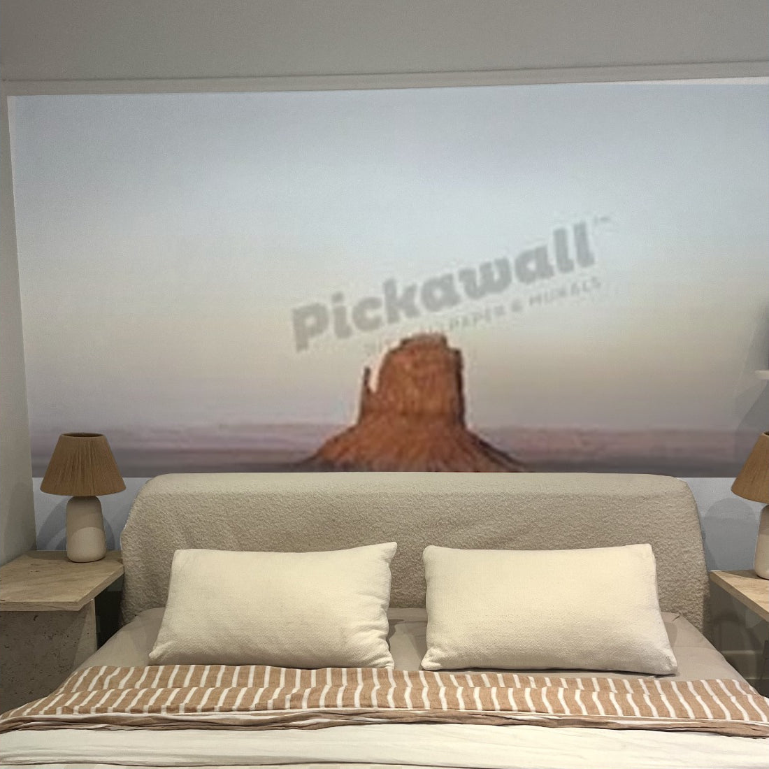 Monument Valley panorama wallpaper in a bedroom - Pickawall