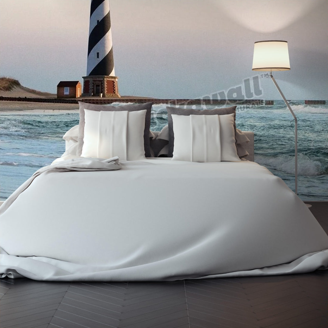 Cape Hatteras Lighthouse wallpaper in a bedroom - Pickawall