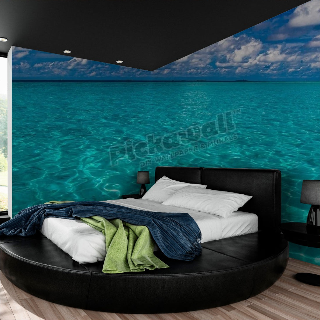 Maldives. Island in the ocean wallpaper in a bedroom - Pickawall