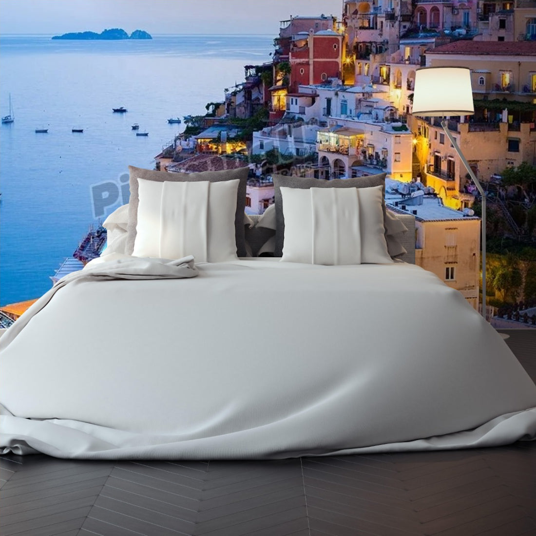 Positano wallpaper in a bedroom - Pickawall