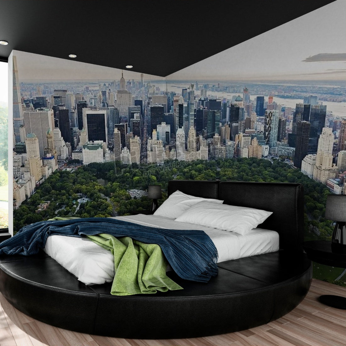 Central Park, New York City wallpaper in a bedroom - Pickawall