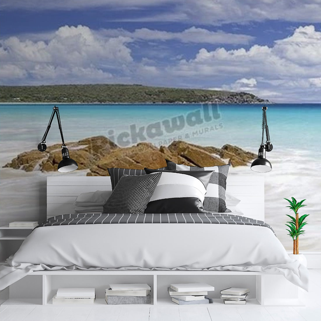 Bunker Bay wallpaper in a bedroom - Pickawall