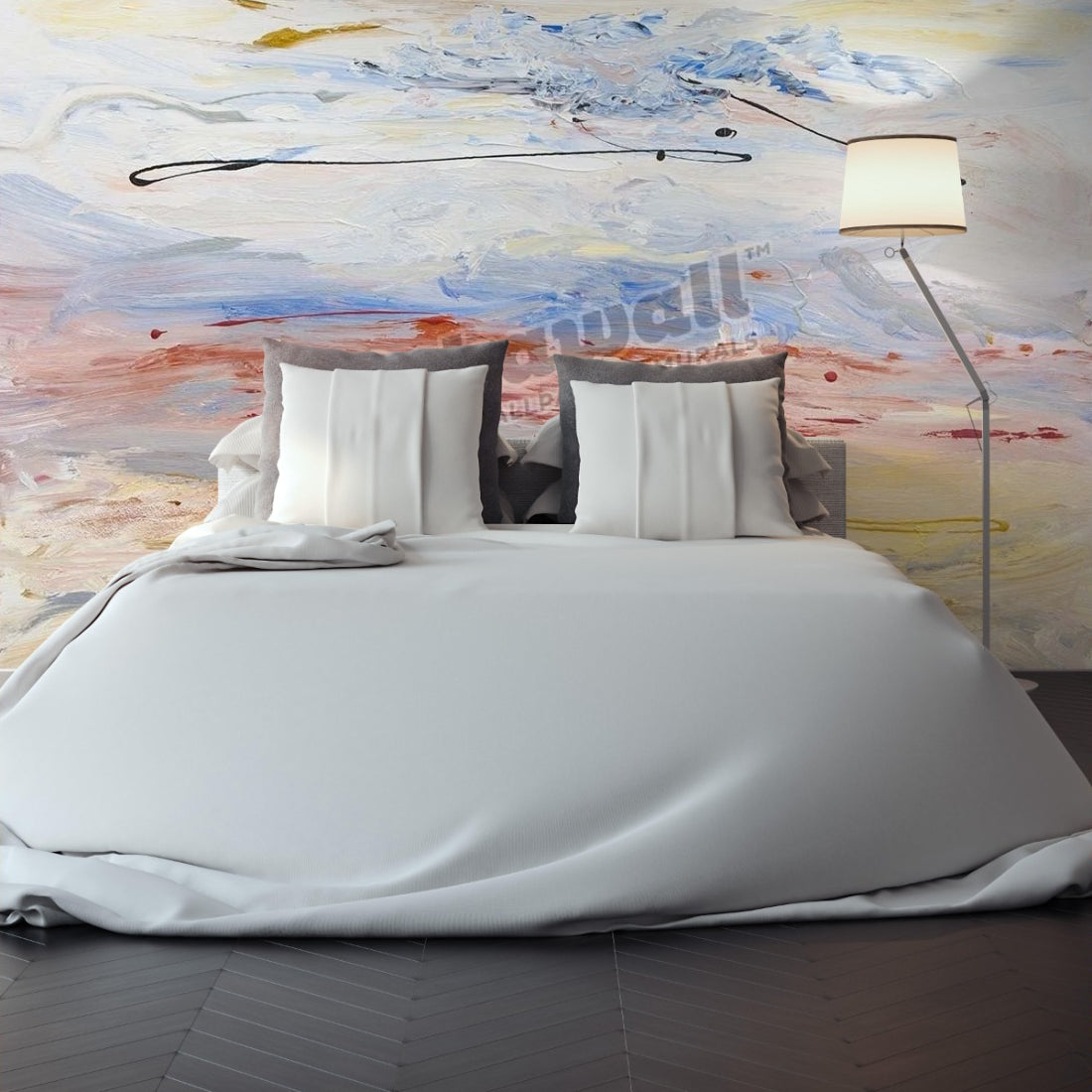 Golden Light wallpaper in a bedroom - Pickawall