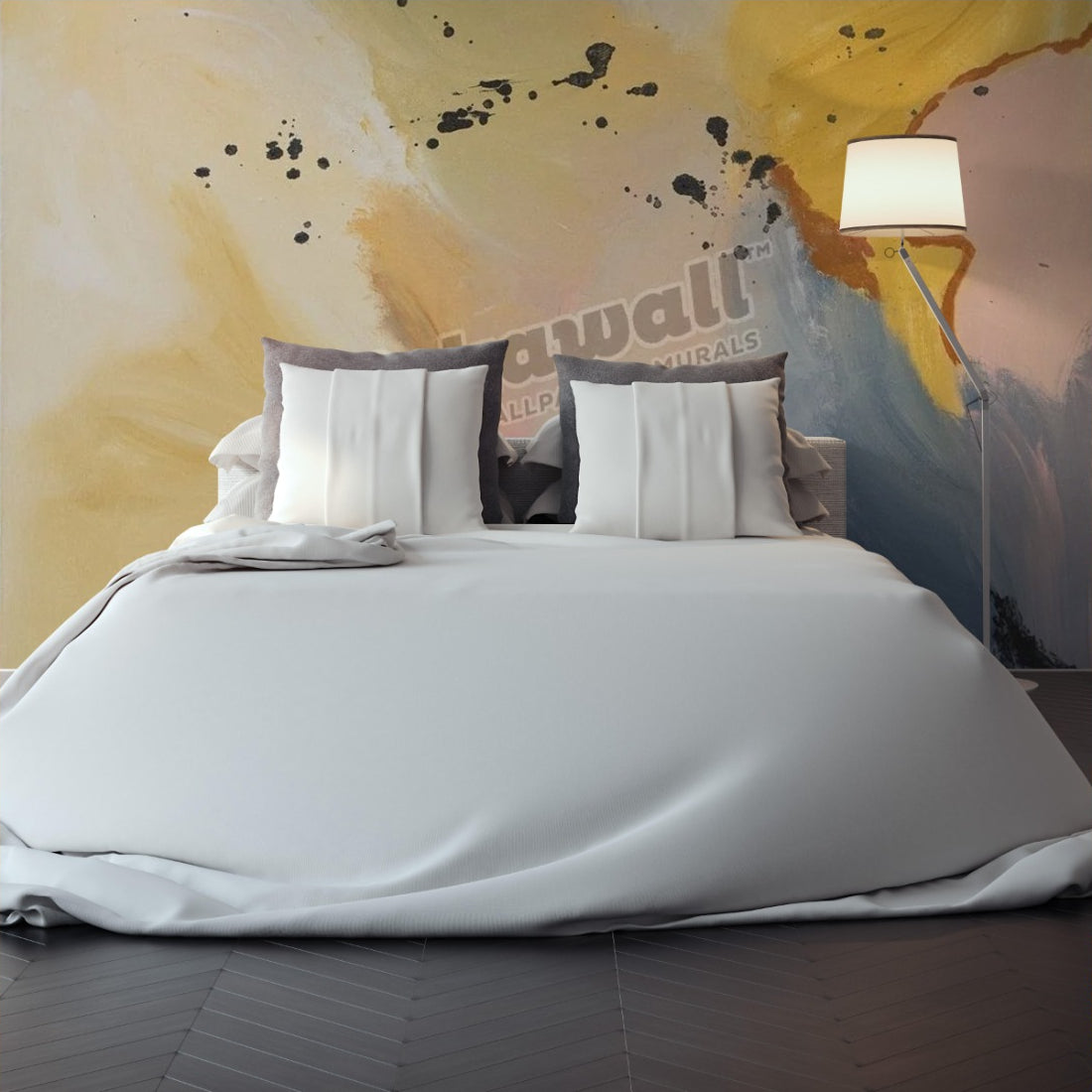 Liquid Jigsaw wallpaper in a bedroom - Pickawall