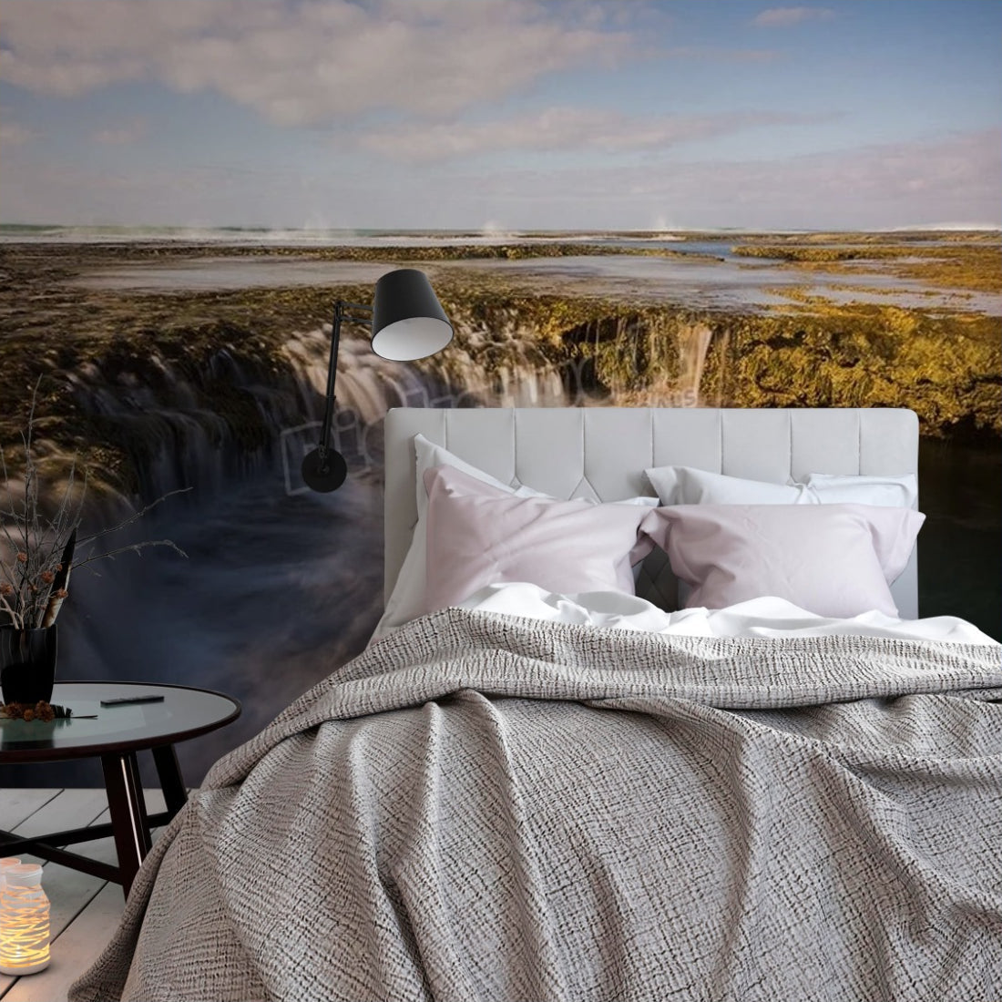 Portsea Rockpool wallpaper in a bedroom - Pickawall