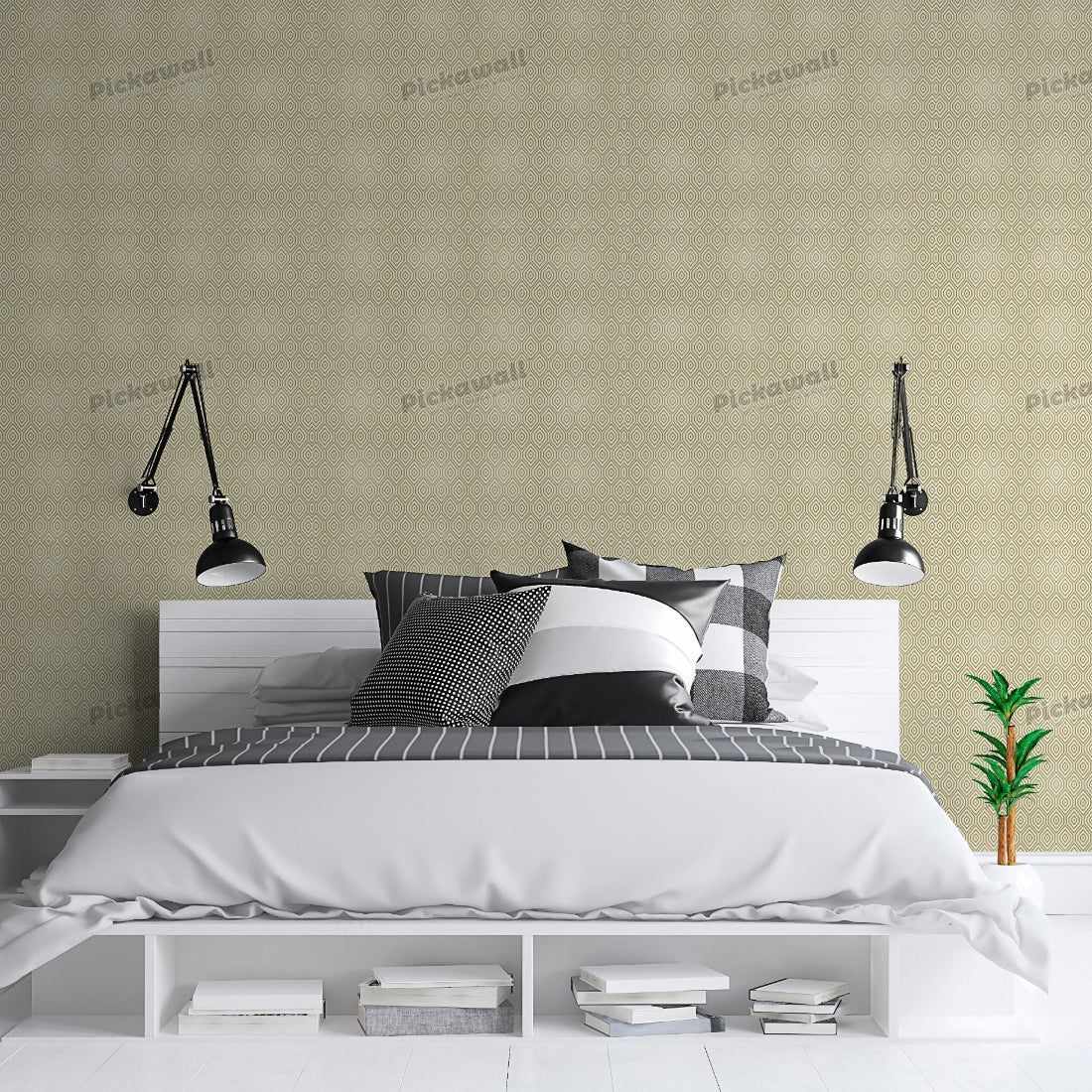 Diamond wallpaper in a bedroom - Pickawall