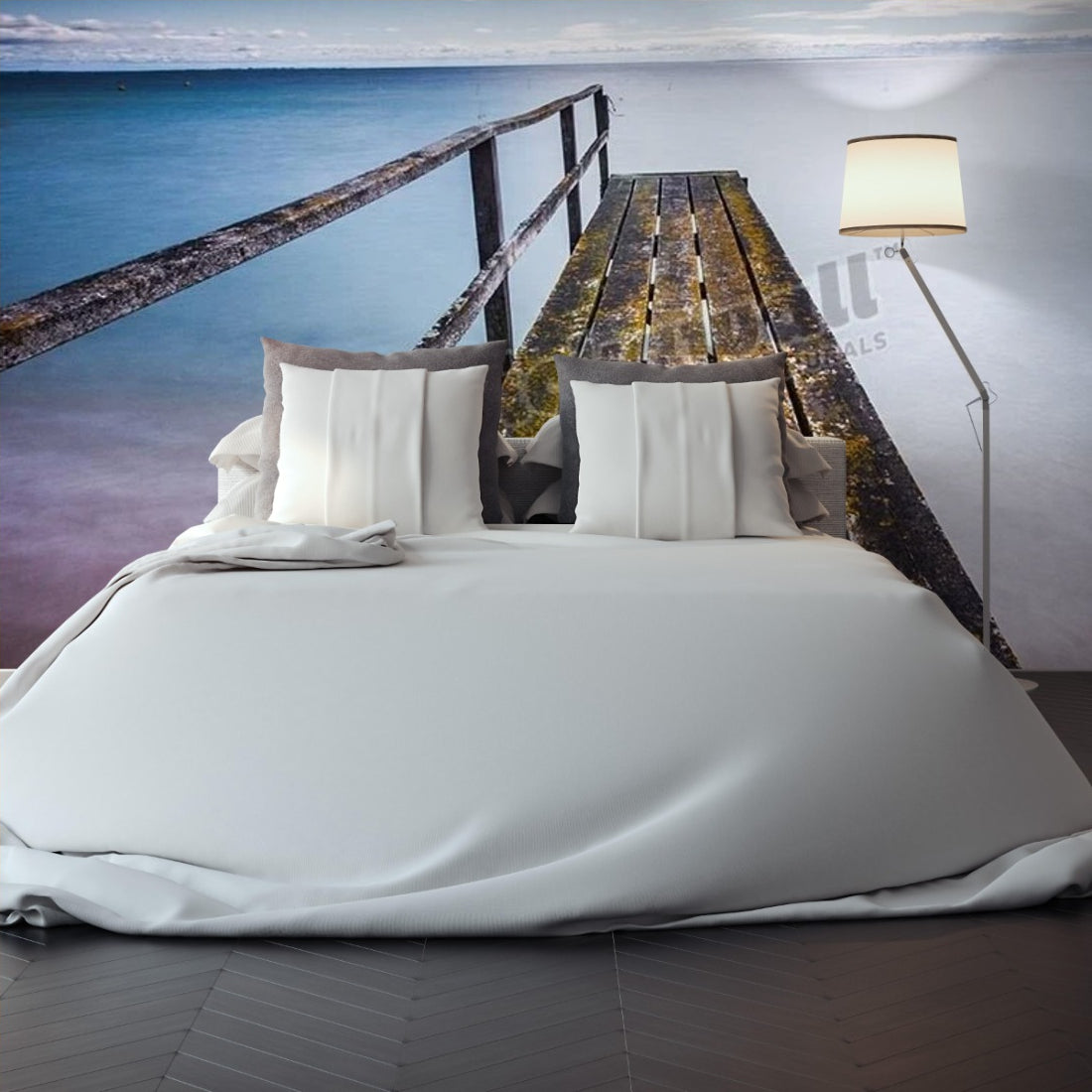 Sorrento Old Pier wallpaper in a bedroom - Pickawall