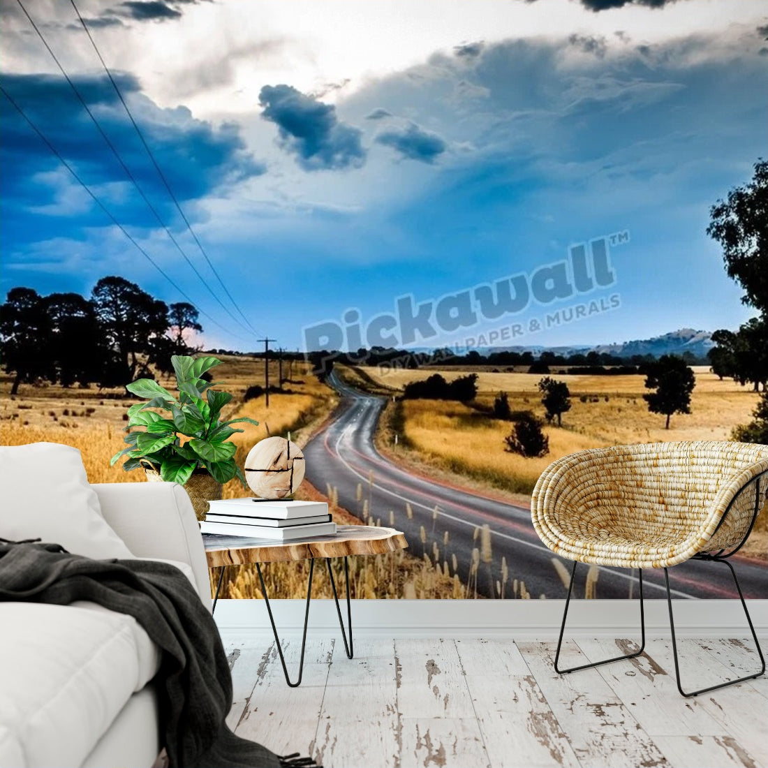 Thunder Strikes wallpaper in a living room - Pickawall