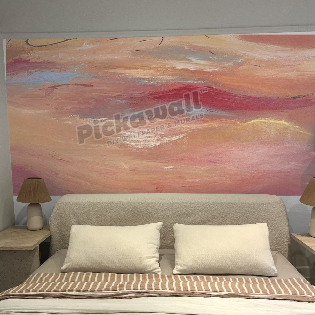Sunkissed Sky wallpaper in a bedroom - Pickawall