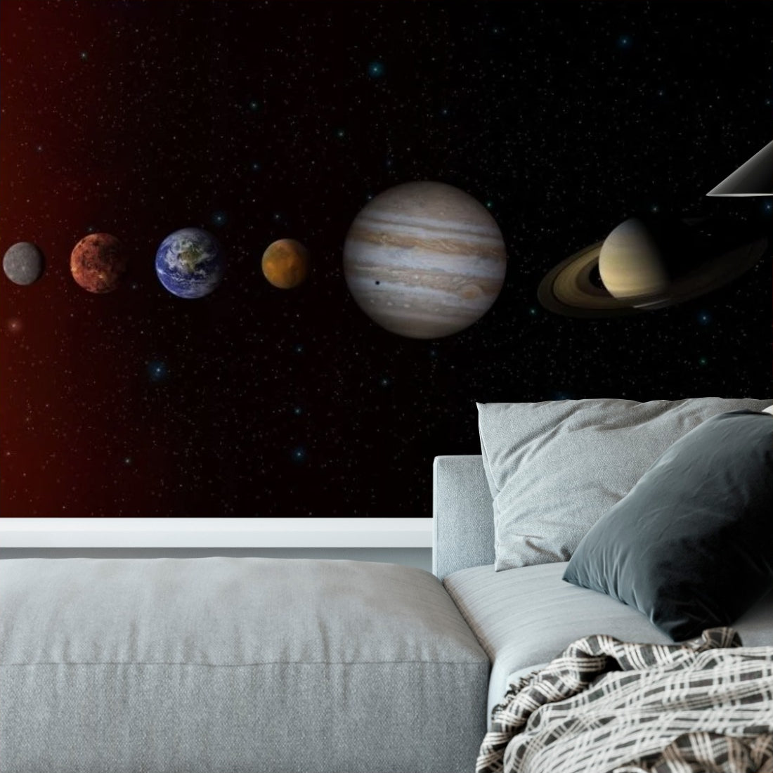 Solar System wallpaper in a living room - Pickawall