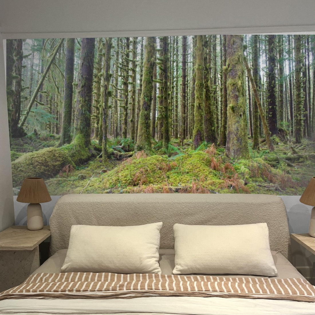 Cedar Trees Deep Forest wallpaper in a bedroom - Pickawall