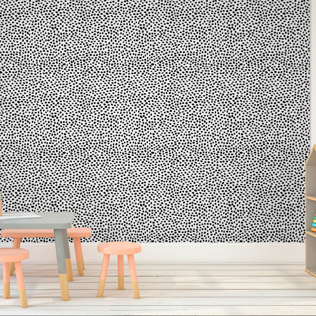 Dotted background wallpaper in a playroom - Pickawall