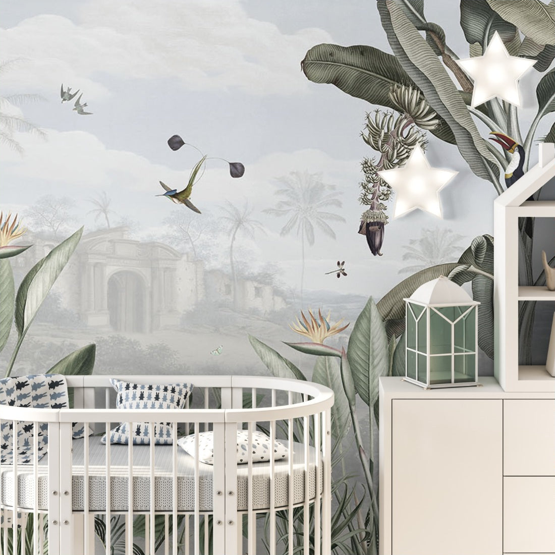 Botanical Beauty Colour by Sir Edward wallpaper in a nursery - Pickawall
