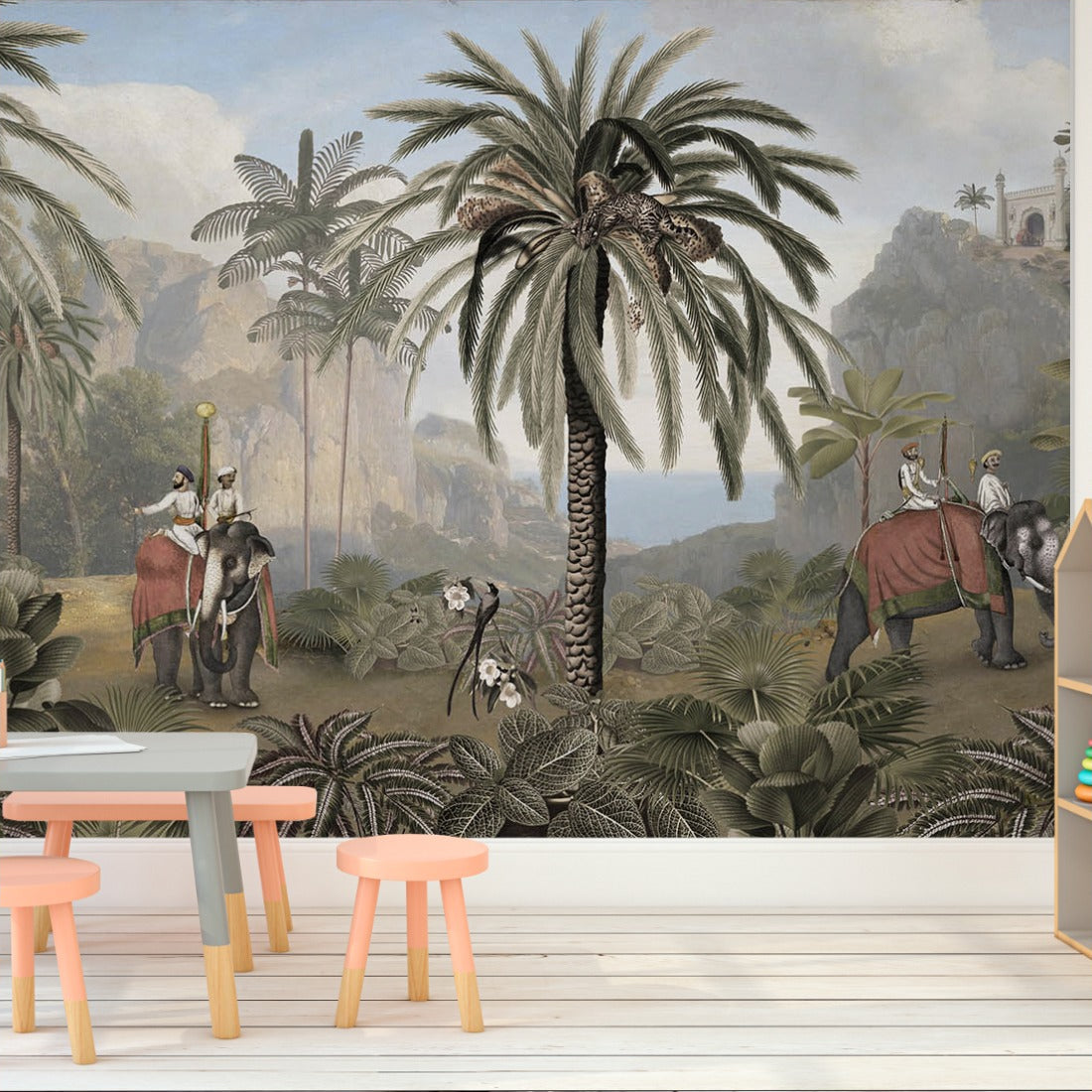 Elephant Elegance by Sir Edward wallpaper in a playroom - Pickawall