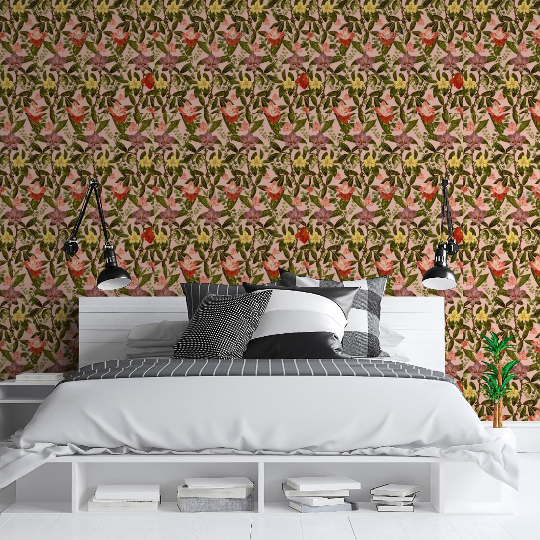 All About Flowers by Loren Shoemark wallpaper in a bedroom - Pickawall