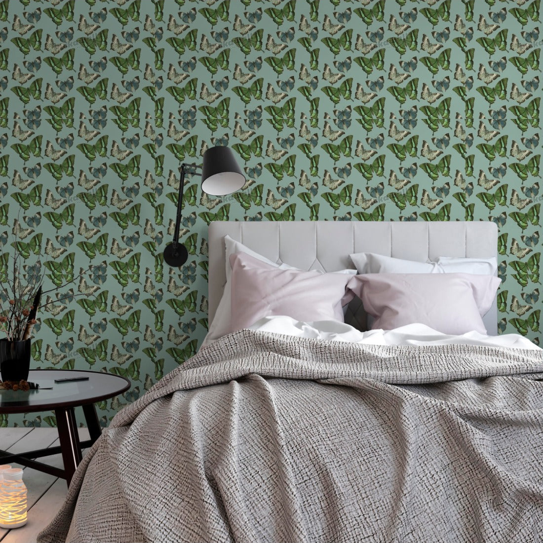 Butterfly Bliss by Loren Shoemark wallpaper in a bedroom - Pickawall